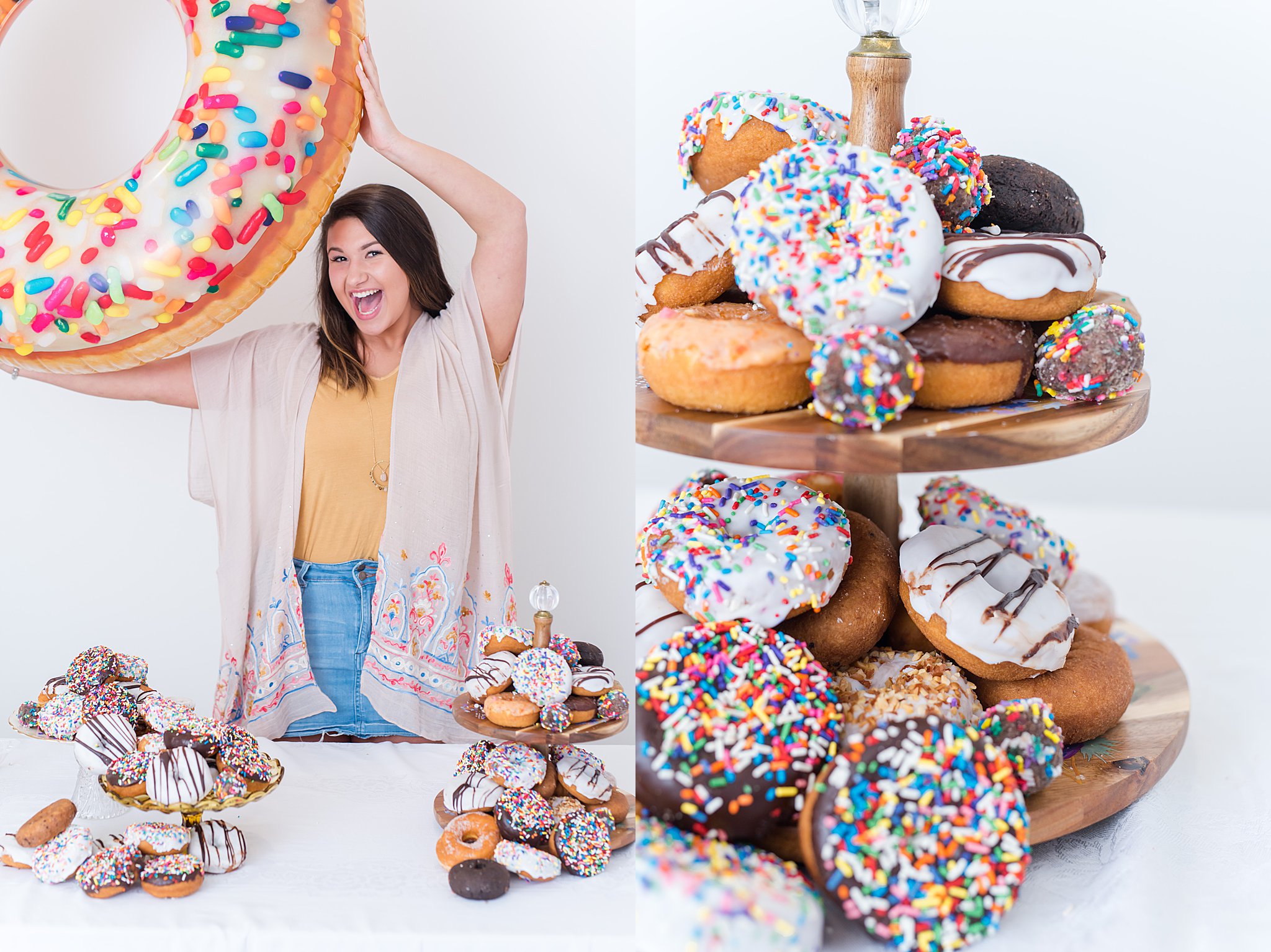 senior pictures with donuts