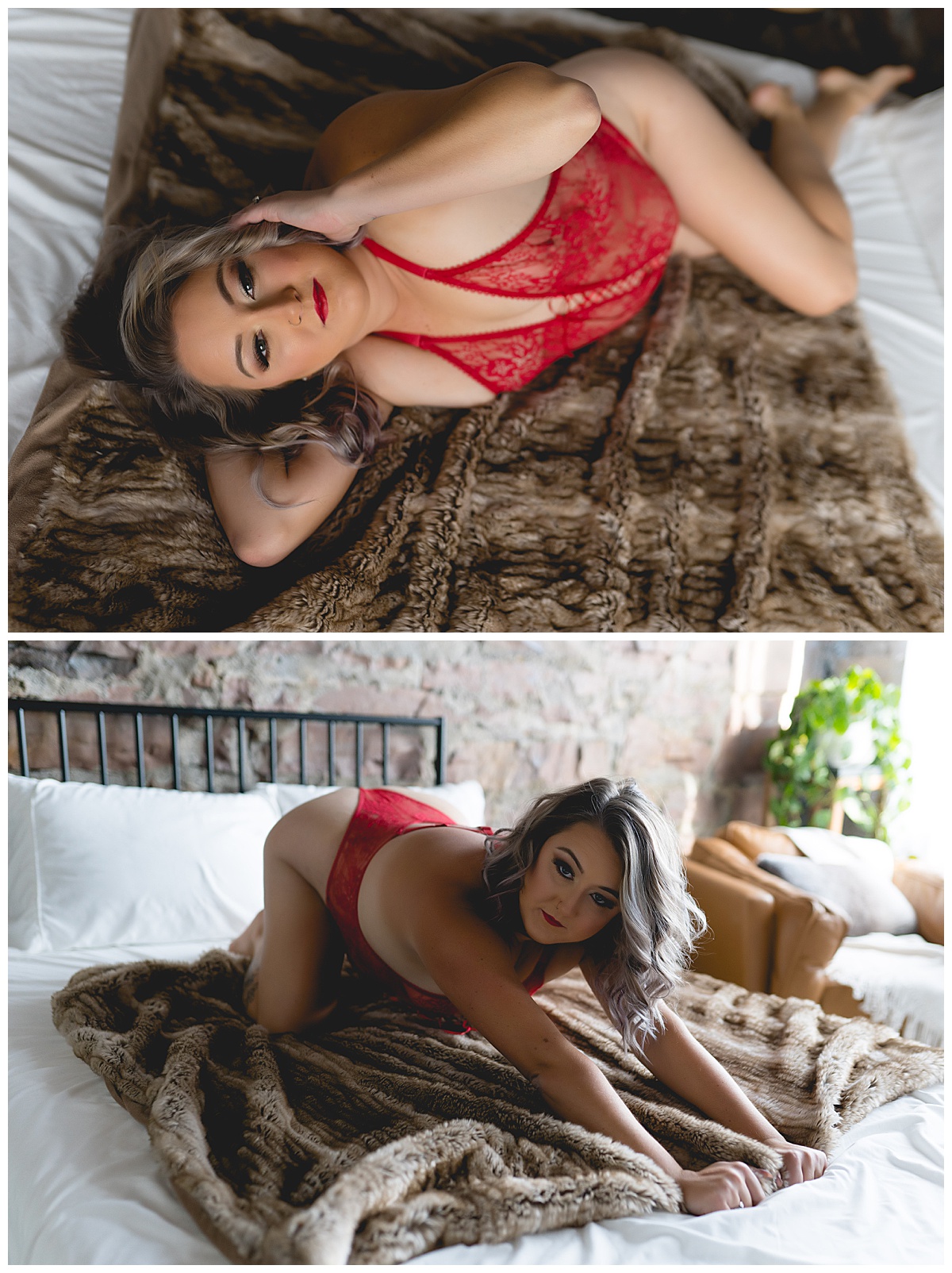 Woman embracing her Feminine Touch in red lingerie