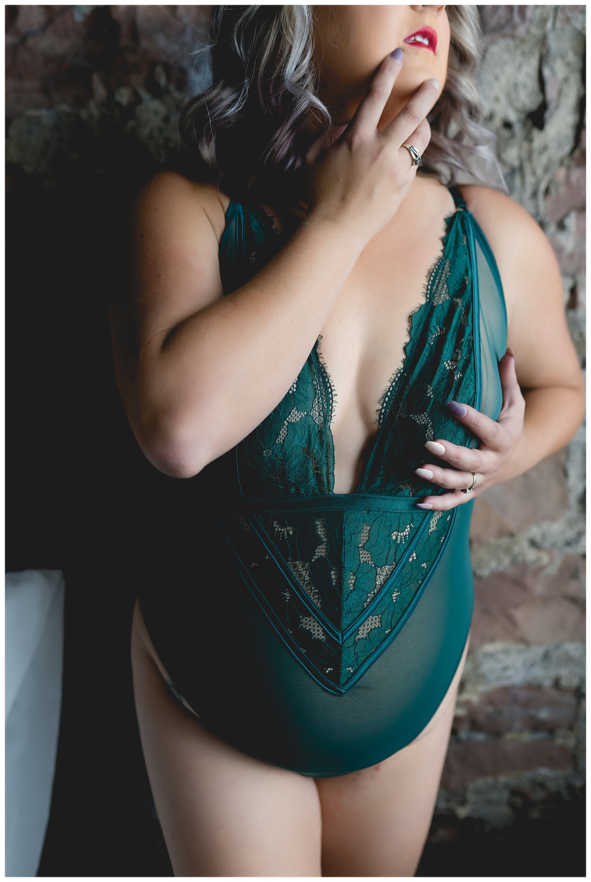 Beautiful teal lingerie by Emma Christine Photography