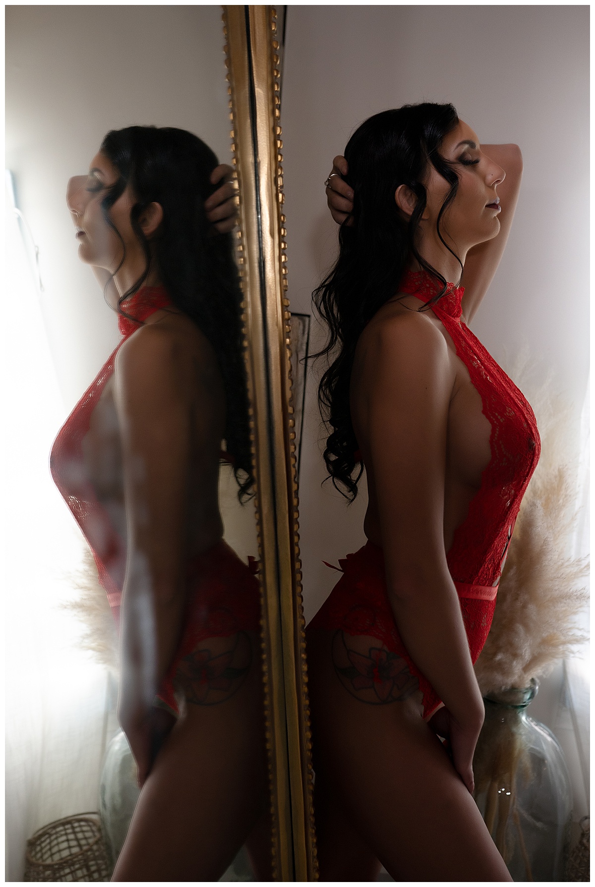 Woman standing in front of mirror wearing Summer Lingerie Colors