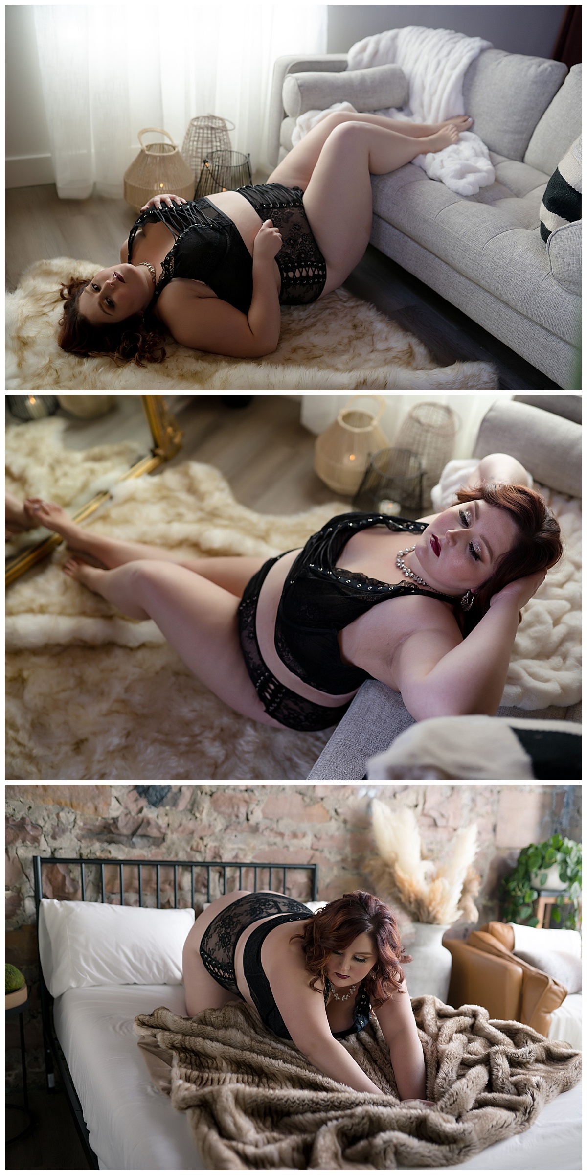 Adult in black lingerie outfit for Sioux Falls Boudoir Photographer