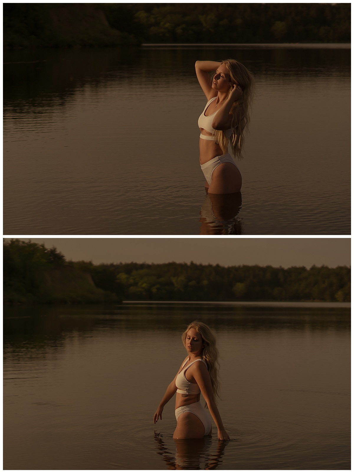 Lady walks in the water for Emma Christine Photography