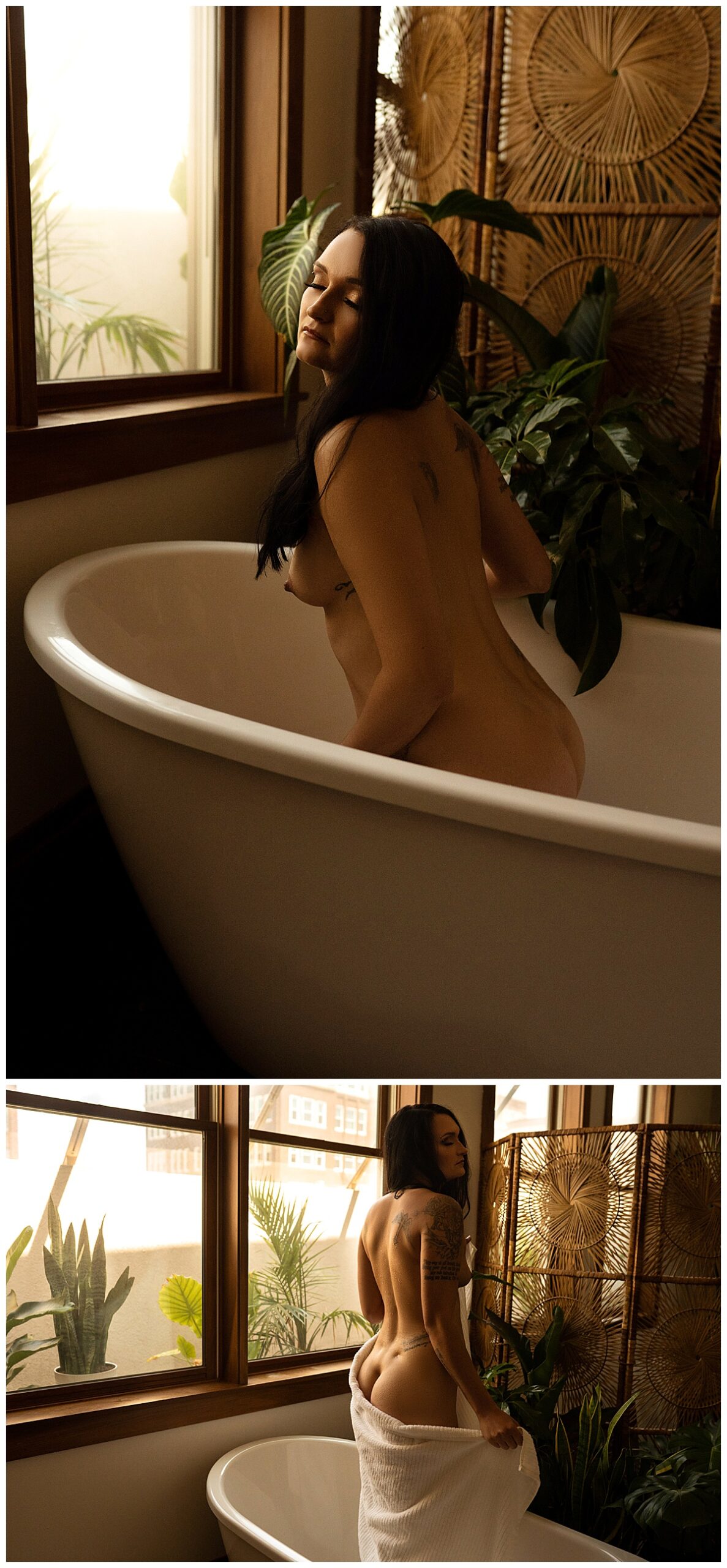 Female sits in tub for Emma Christine Photography