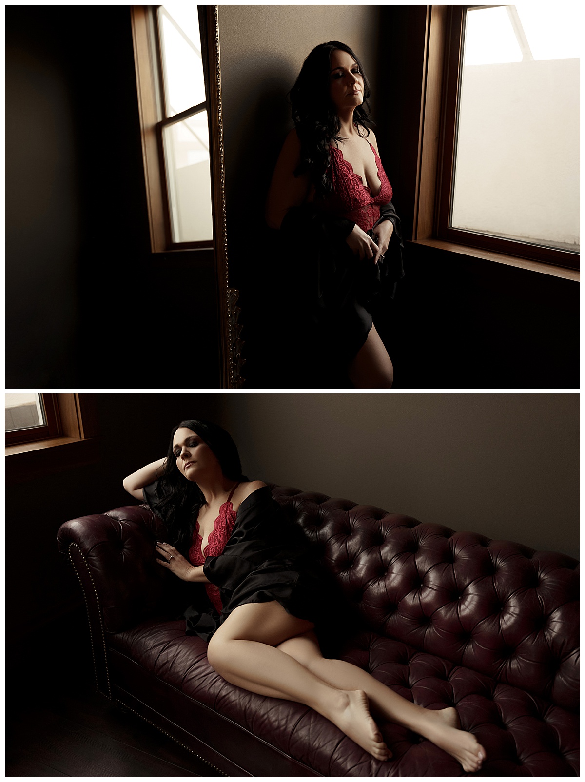 Person wears red lingerie for Sioux Falls Boudoir Photographer