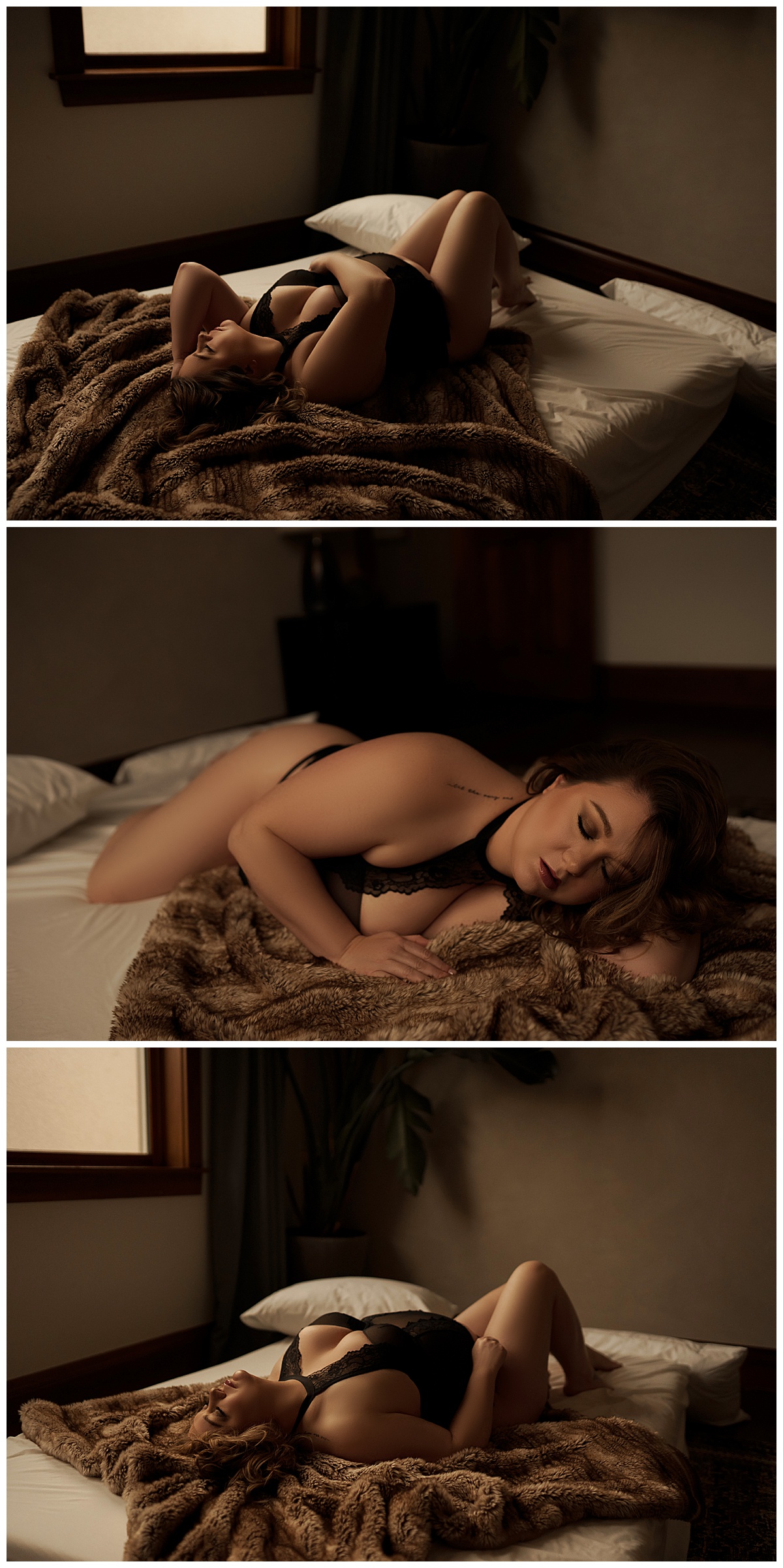 Woman lays on the bed wearing lingerie debunking one of the 5 Boudoir Myths